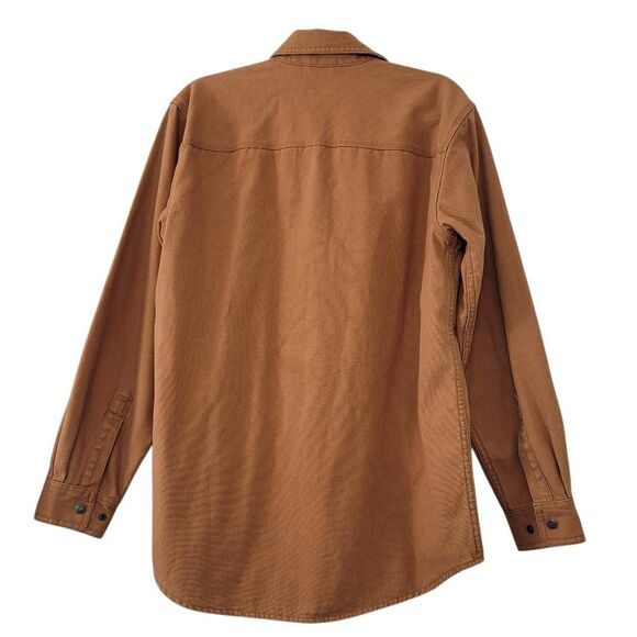 LL Bean Canvas Field Barn Shacket Jacket Mens Small Plaid Flannel Lined OYQ21 - Picture 2 of 6